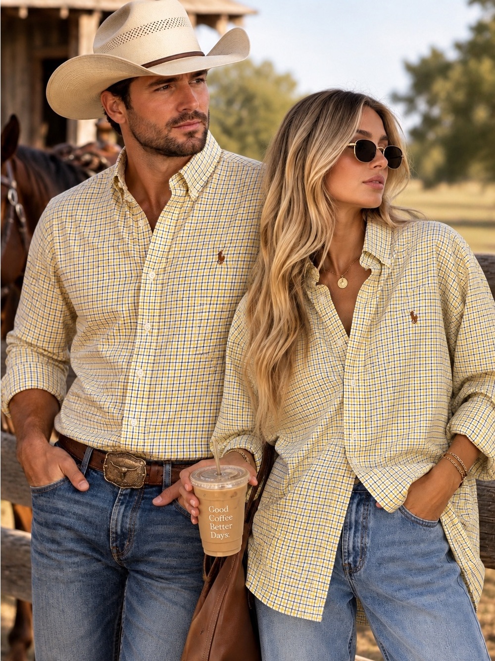 Ralph Lauren Classic Fit Men's Long Sleeve size L Down Shirt Preppy Check plai
